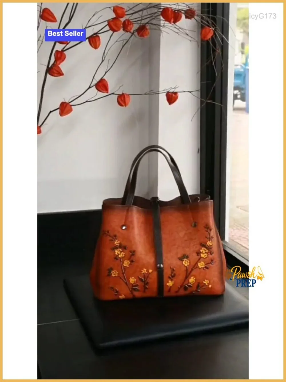 Genuine Leather Satchel Handbag Women Crossbody Purse Vintage Embossed Top
